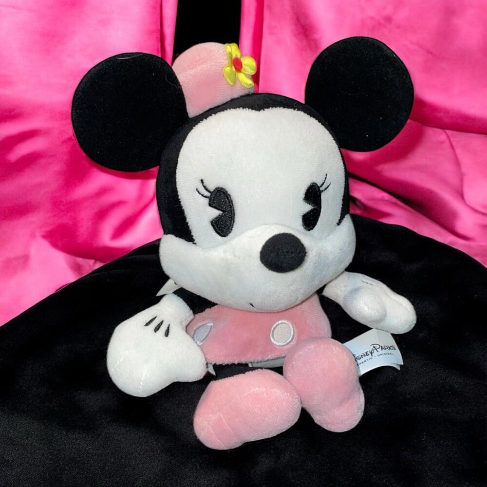Disney Parks Minnie Mouse Bobble Cutie Plush Pink Flower Hat 7" NWT Disney World